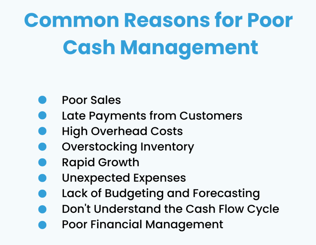 Common reasons for poor cash management