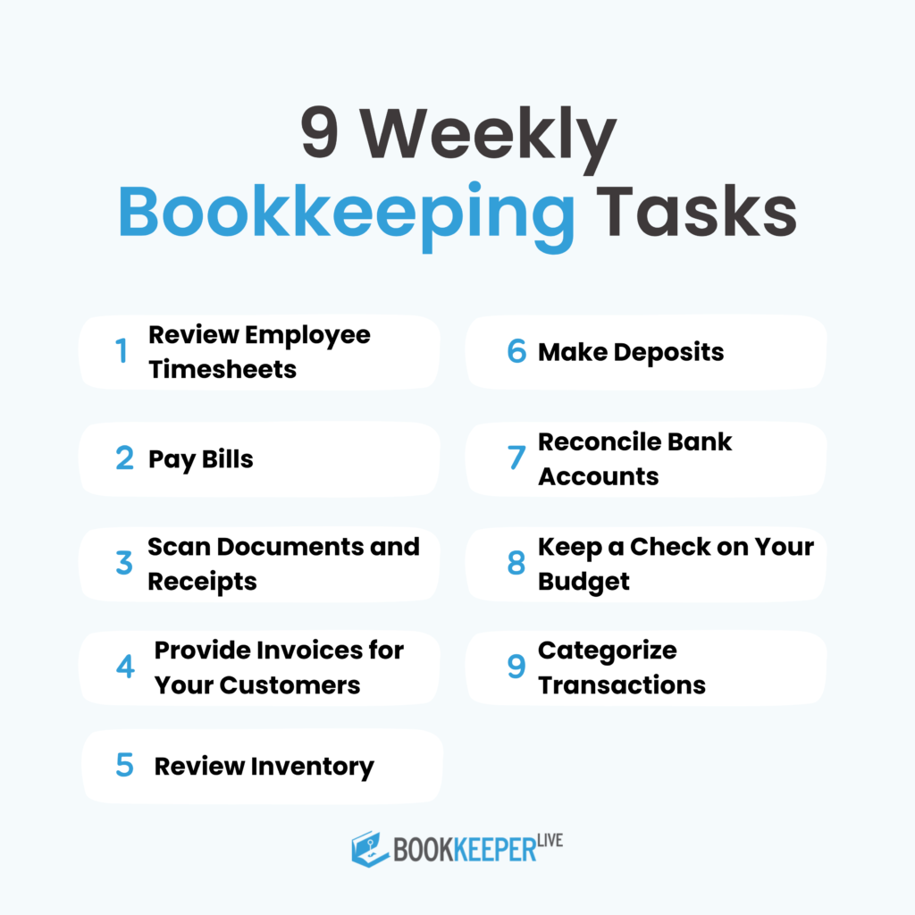 Weekly Bookkeeping Tasks